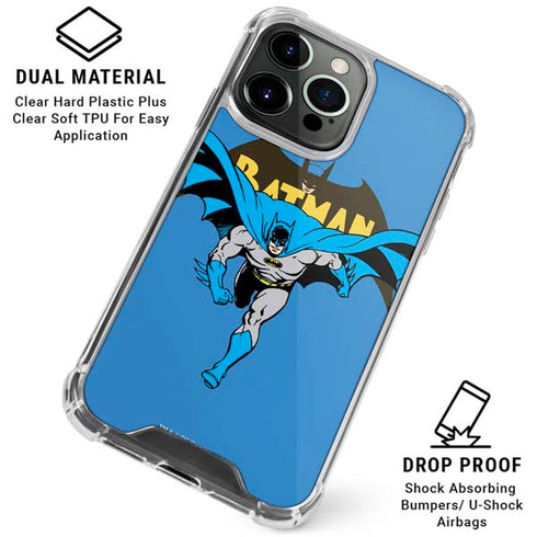 DC Comics Batman Vintage Action Pose iPhone 16 Pro Clear Case
